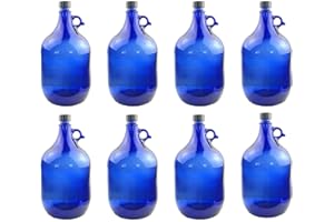 SELECTION ·1948 · ALBERTS · PREMIUM ALBERT PFÄFFLE 8X Glasballon blau 5 Liter, Henkelflasche aus Blauglas inkl. Handschraubverschluss PP35 (VPE 8 Stück)
