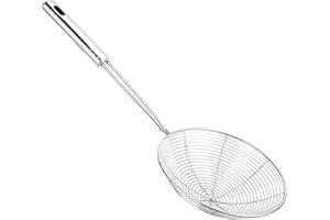 LOW&EE Écumoire araignée en acier inoxydable avec manche résistant à la chaleur 16 cm