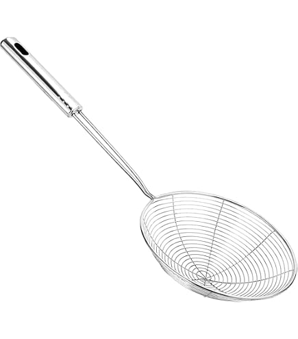 Schiuarola in Acciaio Inox,scolapasta con anico,Setaccio aglia Fine
