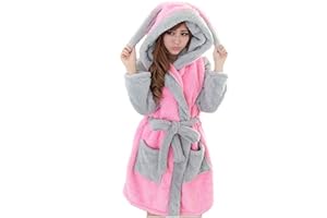 CuteOn Unisexe Couple Aux Femmes pour des Hommes Dessin Animé Animal Molleton Hooded Chaud Robe de Chambre Peignoir Housecoat Cosplay