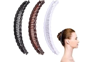 VACUBXBY 3 Stück Bananen-Haarklammern Damen, Bananenspange Haare für Frauen Langes Haarspangen Friseurbedarf Hair Clip Fischschwanz für Dickes Haar Eleganter Haarschmuck