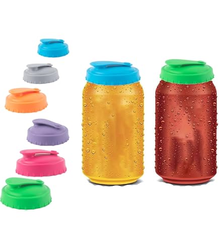 Couvercles De Canette Avec Paille - Lot De 4 Couleurs - Réutilisables, étanches Et Anti-renversement - Pour Soda, Bière, Boissons énergisantes - Faciles à Nettoyer