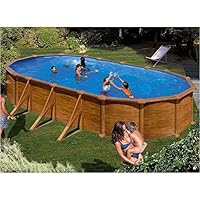 Piscina Gre Imitación Madera Mauritius 500x350x132 cm.