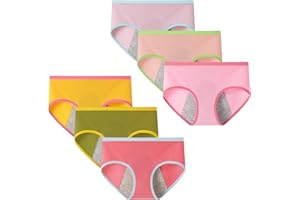 Anntry Ropa Interior de algodón para niñas Adolescentes Pantalones para el período Menstrual Bragas a Prueba de Fugas Bragas sólidas de Cintura Media para Adolescentes de 10 a 18 años