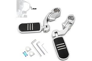 HOKUOTOLITE Estriberas ajustables de 32 mm con kit de montaje en ángulo corto, universales para Harley, Honda, Kawasaki, Suzuki, Yamaha, India, Victory con protector de motor de 1-1/4 pulgadas,