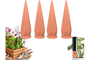 LHLXZQ Regador de Plantas, 4 Piezas Puntos de Riego para Plantas Conos de Terracota de Autorriego, Sistema de Irrigación Automático en Vacaciones para Flores y Plantas de Interior y Exterior#1
