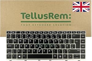 TELLUSREM replacement UK backlit keyboard for HP 840 G5, 840 G6, 745 G5, 745 G6, ZBook 14u G5, 14u G6