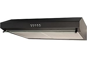 SIA STH50BL 50cm Black Slimline Visor Cooker Hood Kitchen Extractor Fan