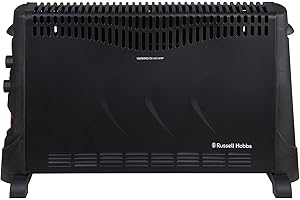 Russell Hobbs 2000W/2KW Electric Convector Heater with 24 Hour Timer in Black, 3 Heat Settings, Overheat Protection, Adjustable Thermostat, 20m² Room Size, RHCVH4002B