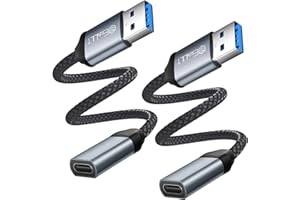 EasyULT 2 Pezzi Adattatore USB C a USB 3.0, Cavo Adattatore da USB 3.0 Tipo A Maschio a Tipo C Femmina 5Gbps, Compatibile per Samsung Galaxy S20 S21 Plus Ultra -Grigio