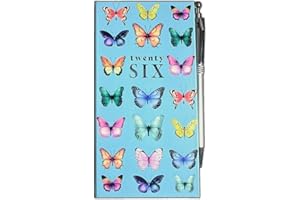 PaulStore 2026 Slim Week To View Diary Glitter Butterflies Designer Fashion Animated Diary (Navy Blue)