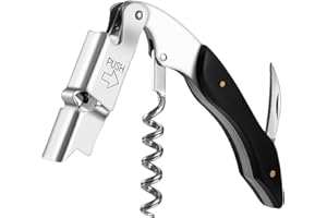 KroY PecoeD Holz Kellnermesse,Edelstahl Kellnerkorkenzieher Kellnermesser Korkenzieher Holz Profi Korkenzieher Wein Kellnermesser Holz mit Gravur für Barmixer Sommelier