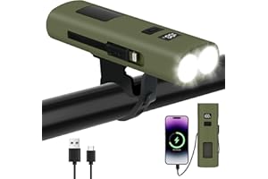 Ainiv Bike Lights, Mocne światła rowerowe, Akumulatorowe przednie światła rowerowe z wyświetlaczem cyfrowym, Wodoodporny reflektor rowerowy do rowerów szosowych, MTB, kolarstwa, pracy w nocy