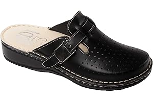 LEDI 631 Anatomic Skórzany Chodaki Mule Kapcie Pantofle, Damskie