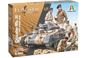 ITALERI -6592 Crusader MK.II with British Crew El Alamein 1942-2022, Échelle 1:35, Model Kit, Modèle en plastique à monter, Modélisme, Multicolore, IT6592