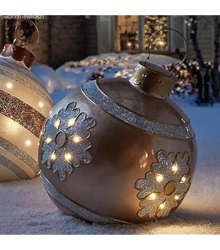 Boule De Noel Geante 60cm,Boule De Noël Pour Extérieur Gonflable,Decoration De Noël Pour La