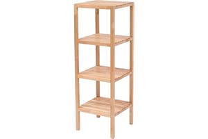 Kingwudo® Solid Wood Birch Shelf 2-tier 3-tier 4-tier 5-tier Shelf Unit Bookcase Bookracks Standing Floor Shelf Storage Shelf Organizer for Living Room Kitchen Bathroom (4-tier Shelf Unit)