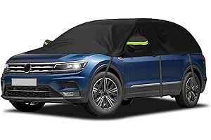 JINSENTGG Universale Telo Copriauto Impermeabile per SUV 399 * 150 * 59cm, Copriauto Protettivo per Tetto Morbido Sostitutivo per VW Tiguan LWB/Hyundai Tucson LWB, per Model Y, XC60, Mezzo Garage Semicoperto