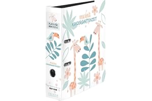 ‎FALKEN Original Falken Kindergarten-Ordner mit Einstecktasche. Made in Germany. 8 cm breit DIN A4 Motiv Dschungel, Ringordner Aktenordner Briefordner Büroordner Plastikordner