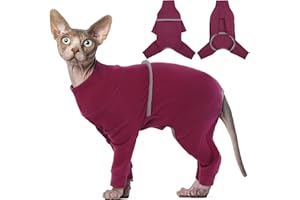 Hjyokuso Oddychające Miękkie Swetry dla Kotów Sfinks - Płaszcz z Czterema Nogami, Koszulka, Ciepły Sweter, Piżama, Kombinezon Kamizelka