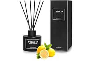 L'ODEUR VILL L 'odeur Vill Difusor,Traje Difusor limón de 3,4 onzas (100 ml), difusor aromático Negro Mate, Adecuado para perfumes domésticos de Larga duración en baños y dormitorios.