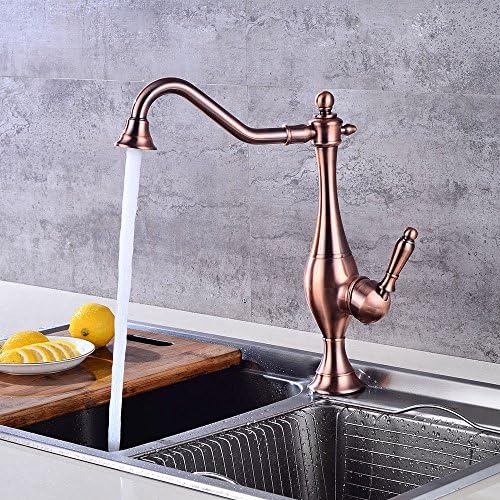 iJIAHOMIE Style of Bathroom Sink Taps, Bathroom Faucets,Waterfall Basin Sink Mixer Tap Modern Red Bronze Kitchen Sink hot and Cold Sinks Rotating Fashion Creative Hoist Single Handle one Hole