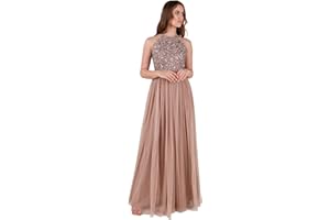 Maya Deluxe Robe Longue Dos Nu À Paillettes Pour Demoiselle D'honneur, Bal de Fin D'année, Mariage Vestido de Dama de Honor para Mujer