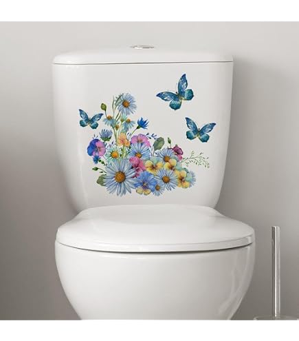 Autocollant Pour Abattant Toilette Autocollants Muraux Papillons Colorés, Décoration En PVC Pour Salon Feuilles De Toilettes Autocollantes
