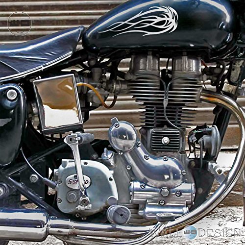WallDesign Motorbike Stickers Flame Tattoo - Silver Colour Reflective Vinyl RS.99 (50.00% Off) - Amazon