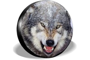 Hokdny Reserveradabdeckung, Radreifenabdeckung, 70-75cm Radabdeckung Wetterfest Reifenschutz Schmutzfest Universal Ersatz Reifen Abdeckung für LKW SUV RV (Cooler Wolf 3)