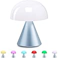IZI Lexon Mina Mini French-Designed LED Lamp | 12 Hours Battery | Cold and Warm Light Control | Memory Dimmer Function Rechargeable | USB-C Charging (Glossy White) (Light Blue)