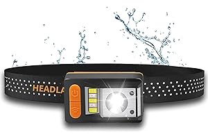 LUXJUMPER Torcia Frontale LED,Lampada Frontale Leggera con 6 Modalità di Illuminazione Faro Super Luminoso, Luci per Casco con Sensore di Movimento per Sport Ciclismo Corsa Campeggio Pesca