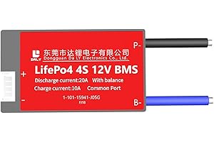 DALY BMS LiFePo4 4S 12V 20A PCB Scheda di Protezione con Porta Comune e Sonda Sensore per Batteria Al Litio nominale 3.2V Strumenti Elettrici FAI DA TE