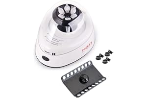 PRECIPETTE Mini Centrifuge Machine, Lab Benchtop Centrifuge with Clear Lid, Low Noise, DC Motor, FOUR E'S Scientific Blood Centrifuge Machine for Serum/Fat Separato