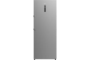 Cecotec Congelador Vertical de 380L Bolero CoolMarket UF 380 Inox. Motor Inverter Plus, Ahorro Energético, Total No Frost, Pantalla de Control, Convertible a Frigorífico, Acero Inox