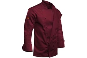 strongAnt - Chaqueta de cocinero para hombre easyClean, incluye botones de bola. Chaqueta de panadero de manga corta/manga larga, fácil de planchar, estilo slim fit