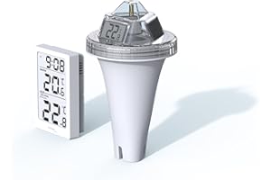 TECHNO LINE Technoline WS9079 - Termómetro digital inalámbrico para piscina con estación, mide la temperatura del agua y transmite los datos a la estación a través de radio, la estación mide además la temperatura