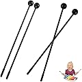 4 Pièces Baguette de Percussion, Plastique Baguettes de Marimba, Maillets de Tambour, Xylophone Accessories pour Glockenspiel, Carillons Éoliens