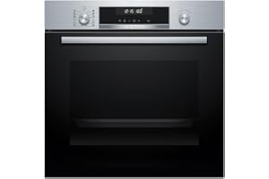 Bosch HBG578BS3, Serie 6, Einbau-Backofen 60 x 60cm, Pyrolyse-Selbstreinigung, Air Fry Funktion, Automatikprogramme, 3D-Heißluft, Hydrolytische Reinigungshilfe, Soft Close, LCD-Display, Edelstahl