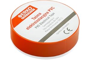 ERKO 10 pezzi di nastri isolanti elettrici professionali arancioni 15 mm x 10 m, per isolare fili, cavi elettrici e di telecomunicazione e per marcare fili e fasci di fili per tensioni fino a 6kV.