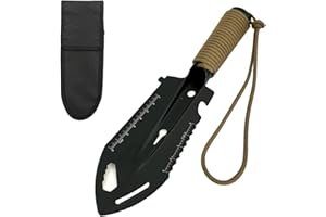 Ncheli Pala da campeggio 9 en 1 Mini Badile,Paletta giardinaggio Multifunzionale per trowel archeologia piantare, spiaggia, escursionismo, all'aperto, pesca, emergenza auto