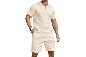 KUYIGO Uomo Polo e Pantaloncini 2-Piece Set Abbigliamento Tuta Estiva Moda Casual Tute Sudore M-3XL