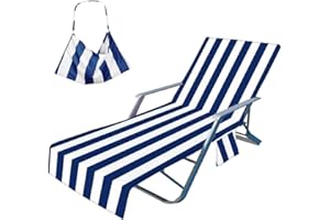 Schonbezug für Gartenliege, Fansu Frottee Handtuch für Sonnenliege Mikrofaser Schnelltrocknend Strandhandtuch mit 2 Taschen, Strandtuchfür Schwimmbäder, Strände, Gartenhotels(75x210cm)