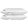 HOMESCAPES - White Duck FEATHER AND DOWN Pillow PAIR - Department Store Quality - Anti Dust Mite - Machine Washable - Soft firmness - RDS Certified