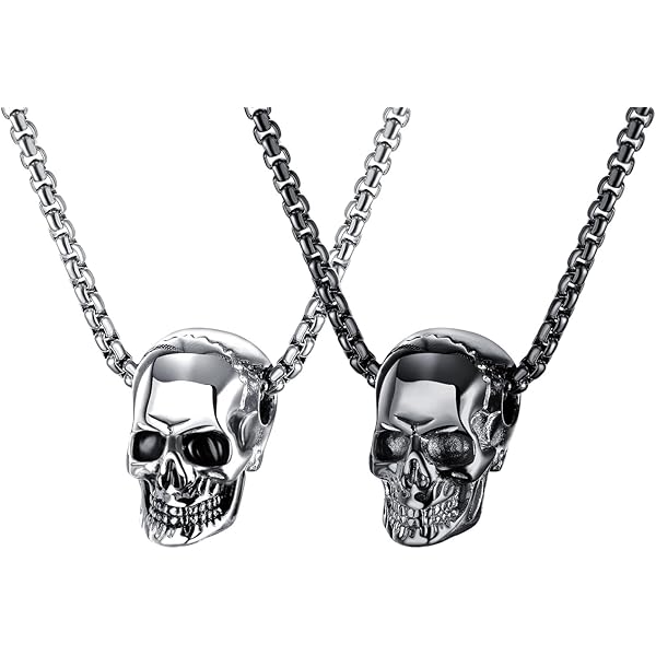 Lot De 2 Colliers Croix Vintage - Style Rock Punk Hip Hop Pour Homme | Collier Motard En Argent Et Noir