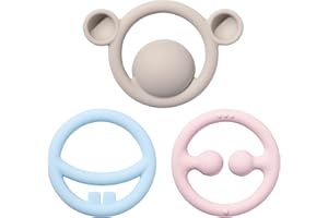 MOLUK 43401 Nigi, Nagi & Nogi, Innovative Gripping and Teething Toy, Educational Toy, Pastel Colours, Baby Toy from 0+ Months, Light Blue, Pink, Light Grey