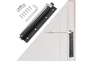 SkyJoy® Door Closer. Stainless Steel Door Closer, Adjustable Spring Door Closer for Exterior, Interior Doors, Garden Gates, Fly Screen Doors, Front Doors, Black