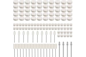 Linkstyle Feutre de laine Polishing Wheel Set 129PCS Buffing Grinding Pad Rotary Tool with Replacement Shank Wheels for Plastic Glass Metal Jewelry