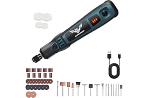 JENABOM Mini Cordless Rotary Tool Kit, USB Charging, 3-Speed Multi-Purpose 3.6V Power Tool for Sanding, Polishing, Drilling, Etching, Engraving, DIY Crafts with 50 Accessories