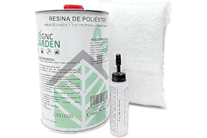 RIEGOPROFESIONAL Kit de réparation en polyester 1 kg (1 kg résine + 1 m² mat-300 + 25 g Catalyseur)